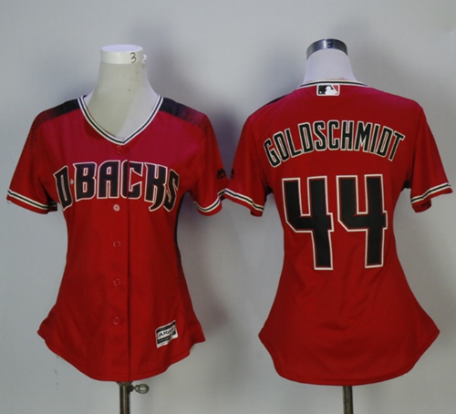 Diamondbacks #44 Paul Goldschmidt Red/Brick Alternate Women's Stitched MLB Jersey